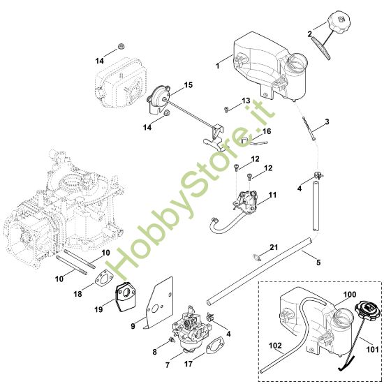 Picture of G - Carburatore, condotto carburante XT-800 (XT800-3089)